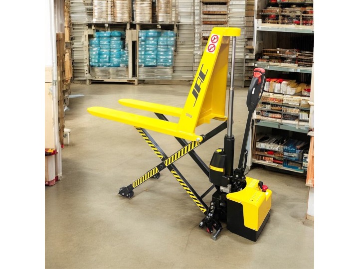Transpalette haute levée tout électrique, charges 1000 Kg.