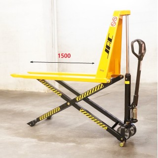 Transpalette haute levée manuel, charges 1000 Kg, fourches 1500 mm.