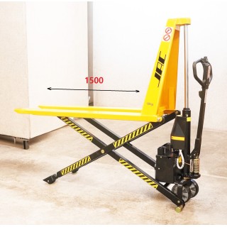 Transpalette haute levée électrique, charges 1000 Kg, fourches 1500 mm.