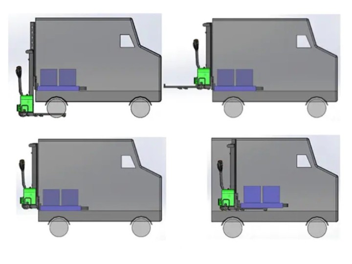 Gerbeur tout électrique « embarqué » charge 1000 Kg, levée 900 mm