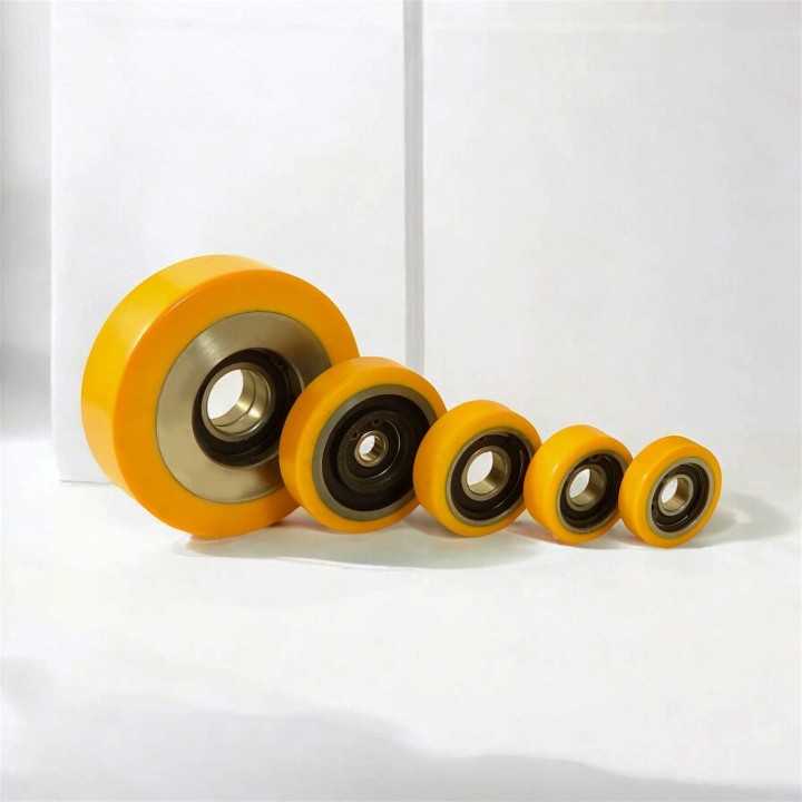 Galets de guidage, bandage polyuréthane, corps acier, 1 roulement à billes, charges 100 à 450 Kg, série GZ