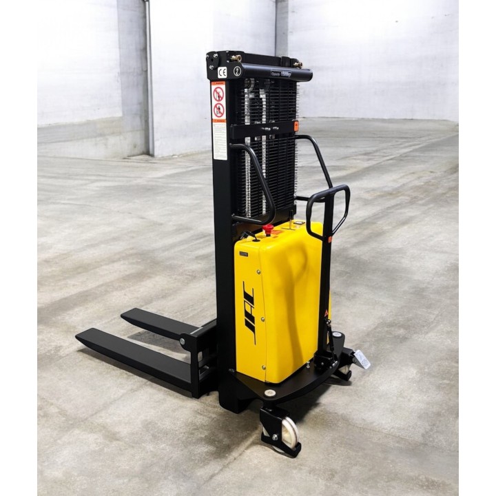 Gerbeur semi électrique, charge 1500 Kg, levée 2500 mm, fourches réglables