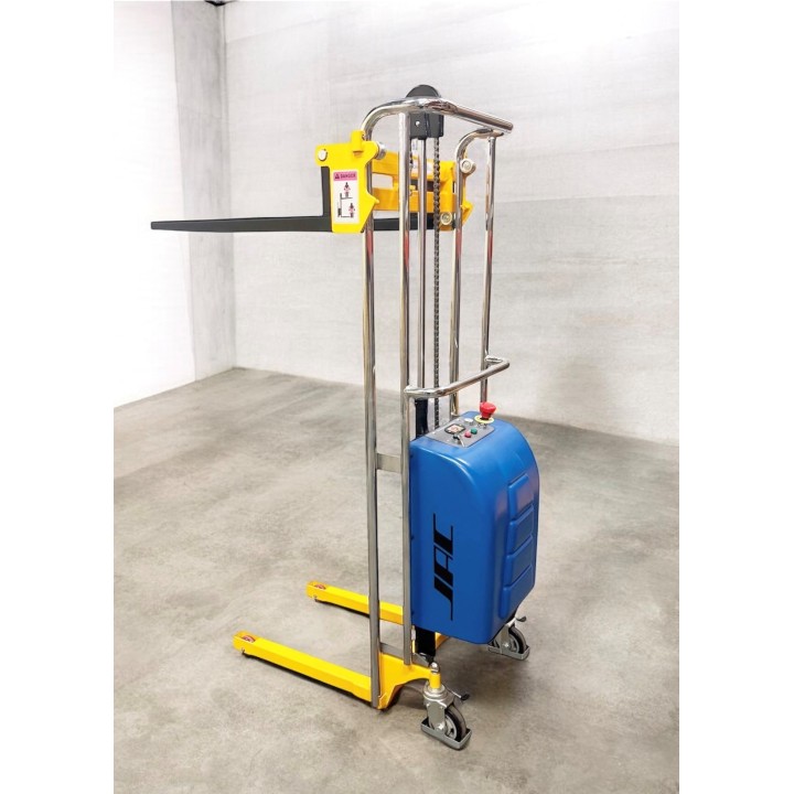 Gerbeur semi électrique, charges 400 kg levée 1500 mm, fourches réglables