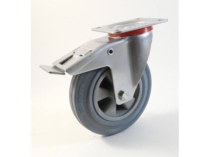 Roulette à platine, bandage caoutchouc non marquant, charges 50 à 205 Kg (série DG/22)