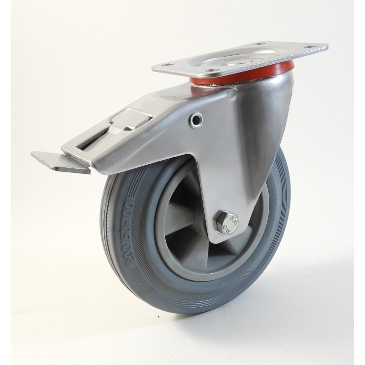 Roulette à platine, bandage caoutchouc non marquant, charges 50 à 205 Kg (série DG/22)