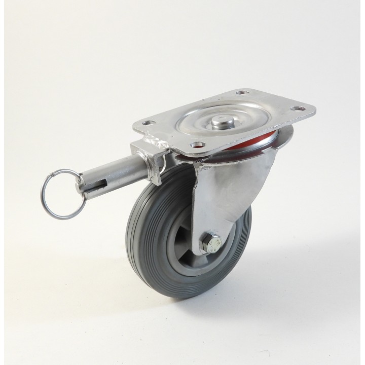 Roulette à platine, bandage caoutchouc non marquant, charges 50 à 205 Kg (série DG/22)