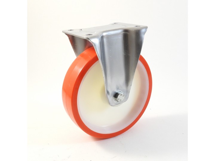 Roulette à platine, Roue à bandage polyuréthane injecté rouge, jante polyamide (série 22-40/N)