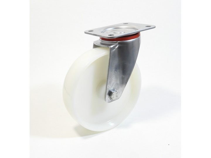 Roulette à platine, roue polyamide 6 blanc, (série 22-40/P)