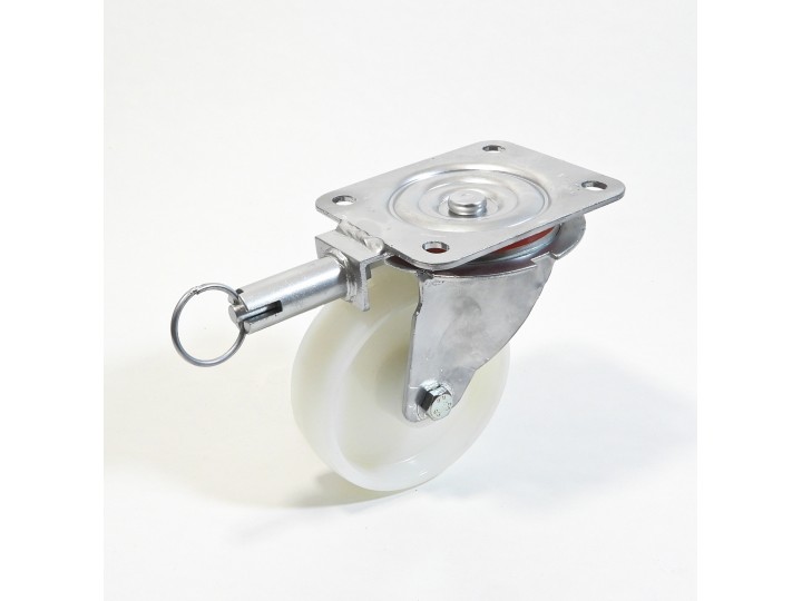 Roulette à platine, roue polyamide 6 blanc, (série 22-40/P)