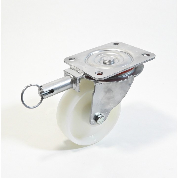 Roulette à platine, roue polyamide 6 blanc, (série 22-40/P)