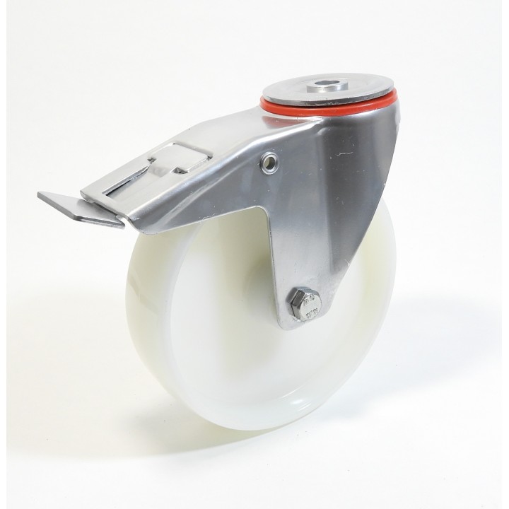 Roulette à trou central, roue polyamide 6 blanc, (série 222/P)