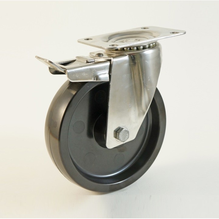 Roulette inox à platine haute température,  Roue en résine phénolique, (série HI20/FS)