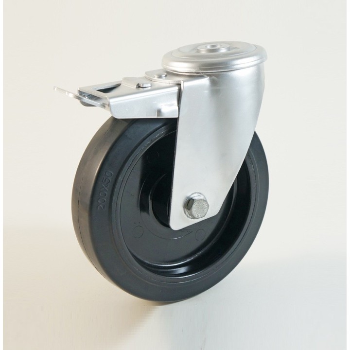 Roulette à trou central haute température,  Roue bandage caoutchouc thermorésistant, (série H222/FN)