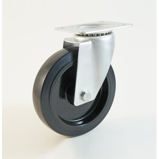 Roulette à platine haute température, Roue bandage caoutchouc thermorésistant, (série H22/FN)