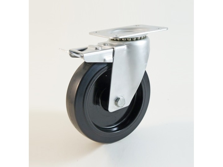 Roulette à platine haute température, Roue bandage caoutchouc thermorésistant, (série H22/FN)