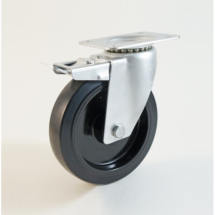 Roulette à platine haute température, Roue bandage caoutchouc thermorésistant, (série H22/FN)