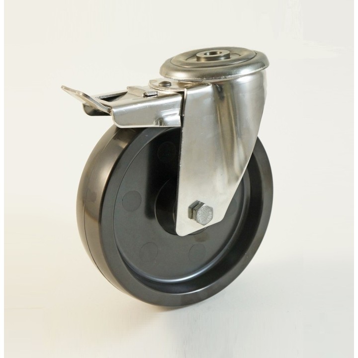 Roulette inox à trou central haute température,  Roue en résine phénolique, (série HI200/FS)