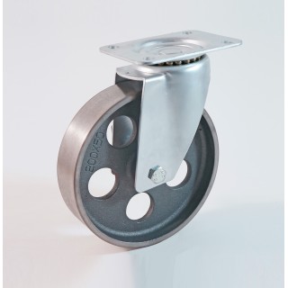 Roulette à platine haute température, Roue en fonte, jante perforée, (série H22/QE)