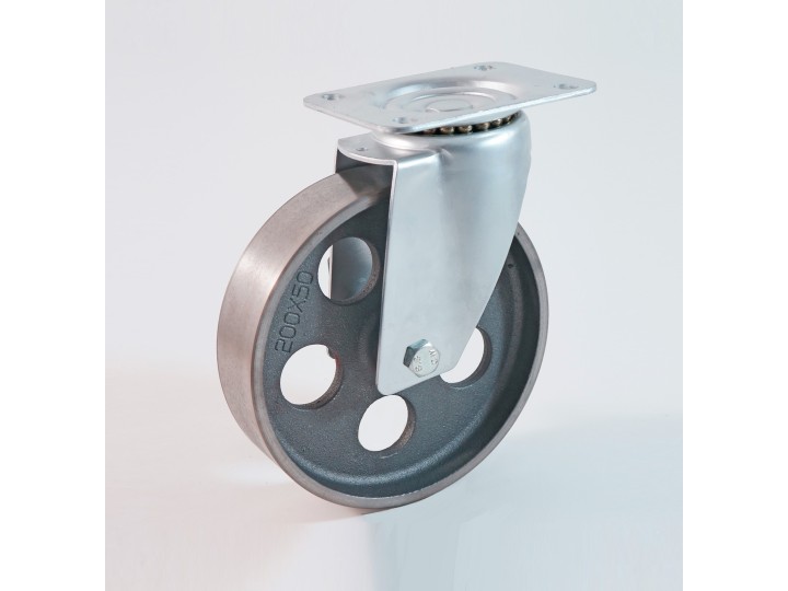 Roulette à platine haute température, Roue en fonte, jante perforée, (série H22/QE)