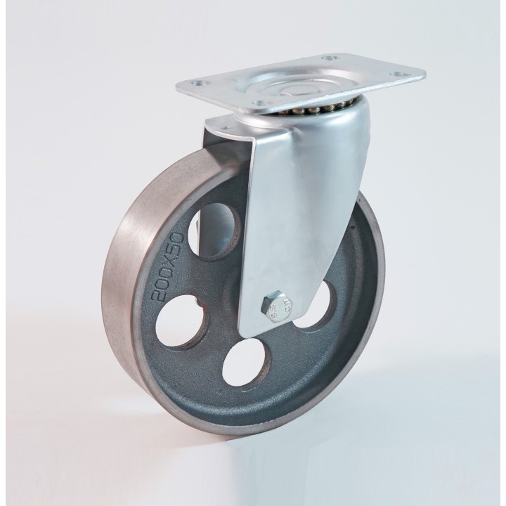 Roulette à platine haute température, Roue en fonte, jante perforée, (série H22/QE)