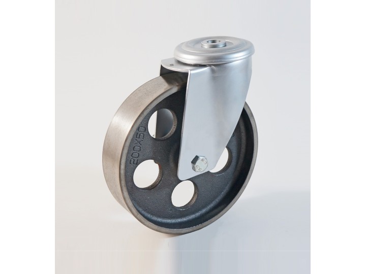 Roulette à trou central haute température, Roue en fonte, jante perforée, (série H222/QE)