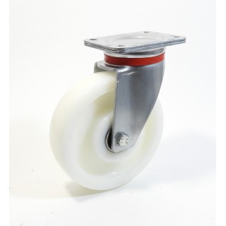 Roulette à platine renforcé, roue polyamide 6 blanc renforcé (série  60/PR)
