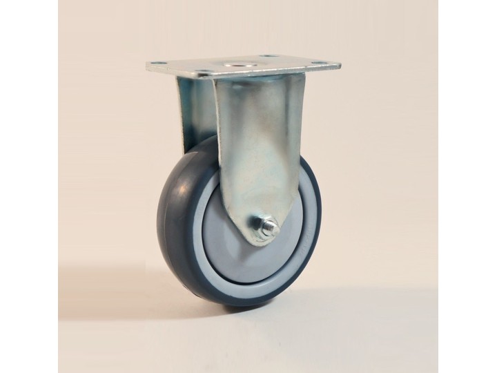 Roulette à platine, Roue à bandage TPE gris non marquant, jante polypropylène, (série 11-22/TPE)