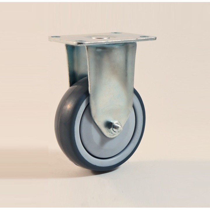 Roulette à platine, Roue à bandage TPE gris non marquant, jante polypropylène, (série 11-22/TPE)