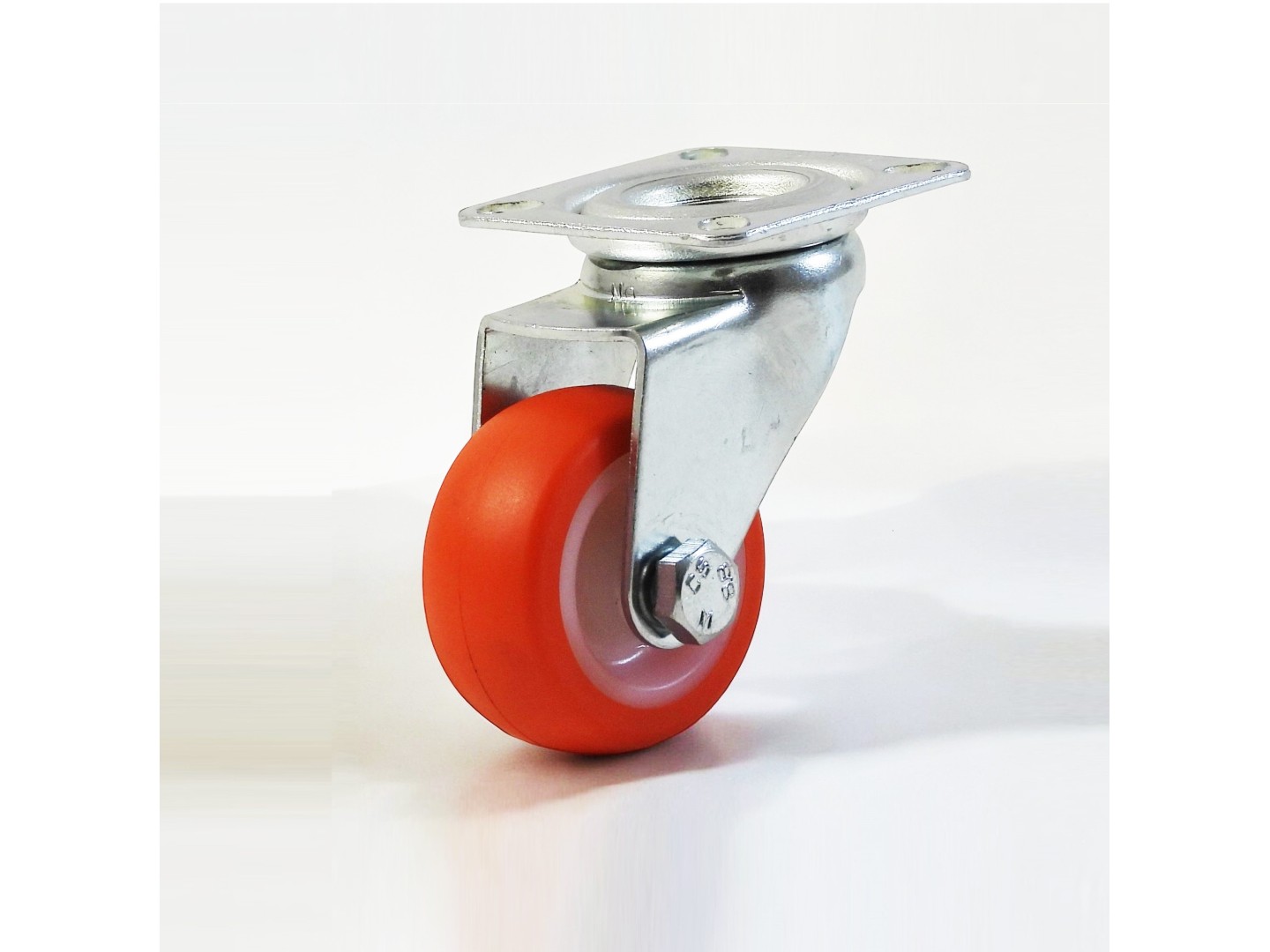 Roulette à platine surbaissé, Roue à bandage polyuréthane injecté rouge ...