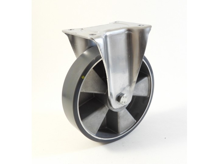 Roulette à platine, Roue à bandage polyuréthane antistatique coulé gris, jante aluminium, (série 22-40/TAS)