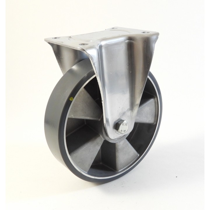Roulette à platine, Roue à bandage polyuréthane antistatique coulé gris, jante aluminium, (série 22-40/TAS)