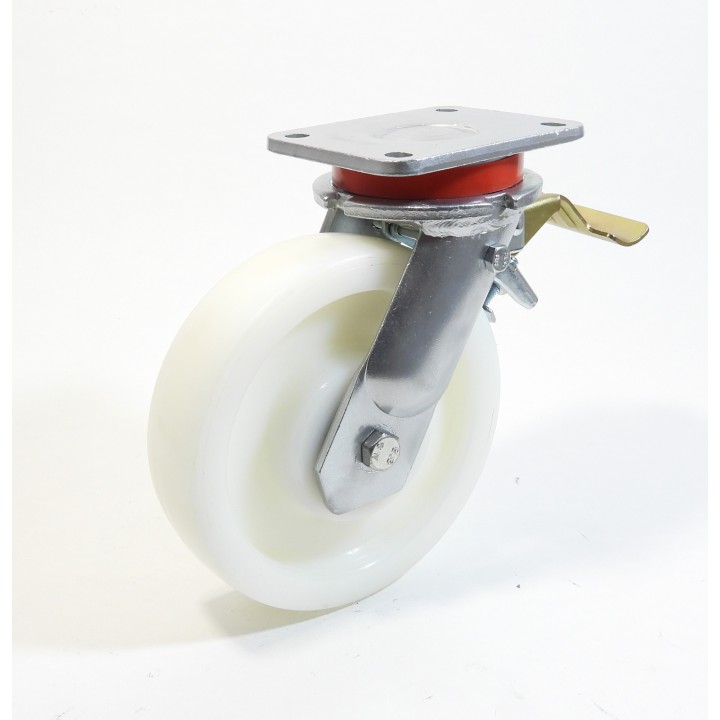 Roulette à platine extra renforcé, roue polyamide 6 blanc renforcé (série 70/PR)