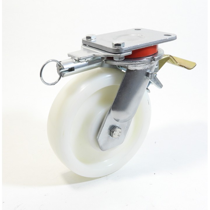 Roulette à platine extra renforcé, roue polyamide 6 blanc renforcé (série 70/PR)