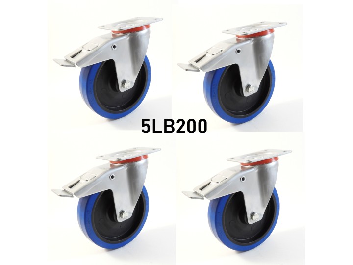 Pack composé de 4 roulettes Ø 200 mm série 2240/LB au choix