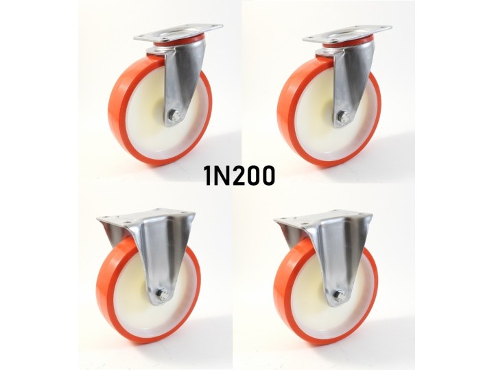 Roulette à platine, bandage polyuréthane souple, charges 120 à 400 Kg (série TB/22)