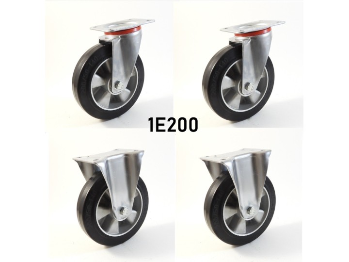 Pack composé de 4 roulettes Ø 200 mm série 2240/E au choix