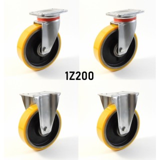 Pack composé de 4 roulettes Ø 200 mm série 2240/Z au choix
