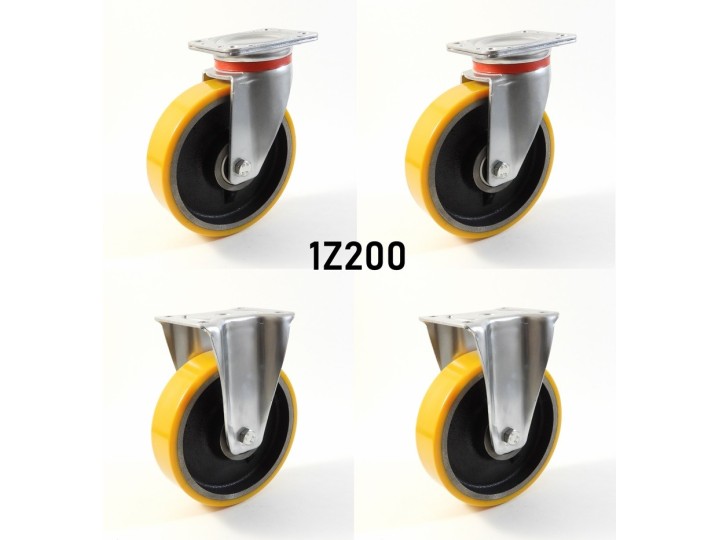 Pack composé de 4 roulettes Ø 200 mm série 2240/Z au choix