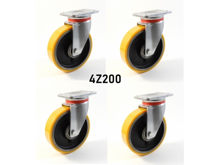Pack composé de 4 roulettes Ø 200 mm série 2240/Z au choix