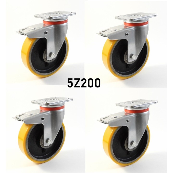 Pack composé de 4 roulettes Ø 200 mm série 2240/Z au choix