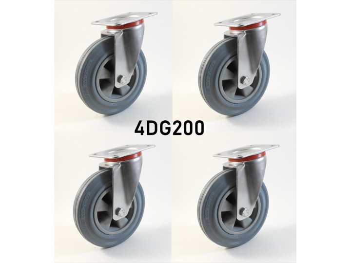 Pack composé de 4 roulettes Ø 200 mm série 2240/DG au choix