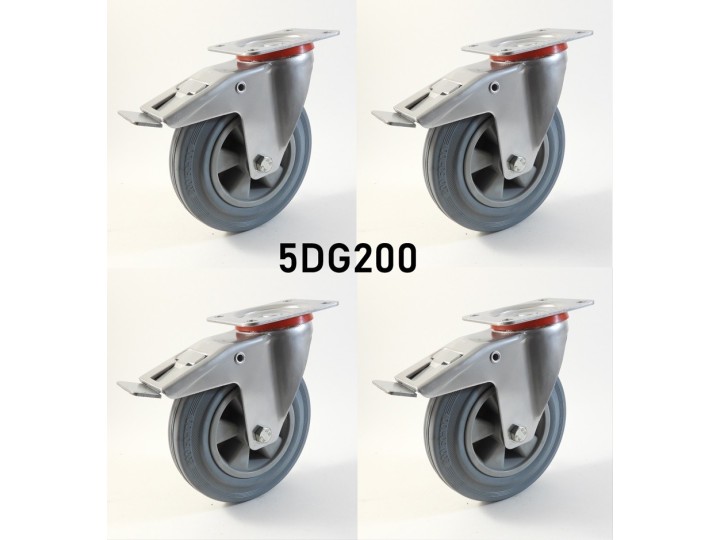 Pack composé de 4 roulettes Ø 200 mm série 2240/DG au choix