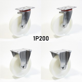 Pack composé de 4 roulettes Ø 200 mm série 2240/P au choix