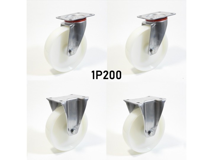 Pack composé de 4 roulettes Ø 200 mm série 2240/P au choix