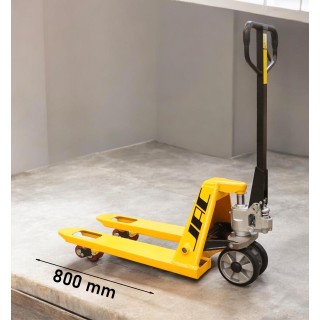 Transpalette manuel renforcé, fourches 800x540 mm, charge 2500 Kg.