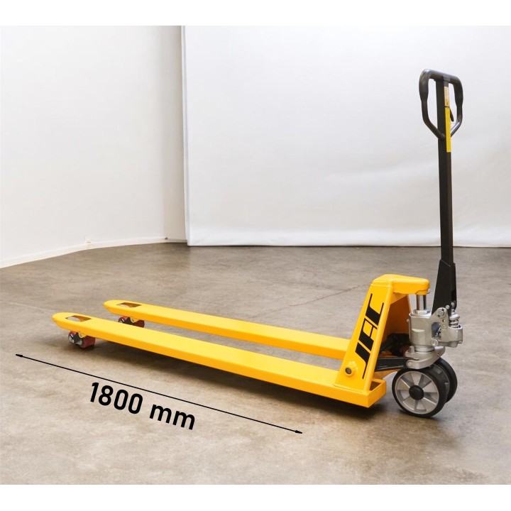 Transpalette manuel renforcé, fourches 1800x540 mm, charge 2000 Kg.