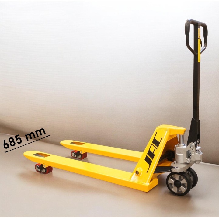 Transpalette manuel renforcé, fourches 1150x685 mm, charge 2500 Kg.
