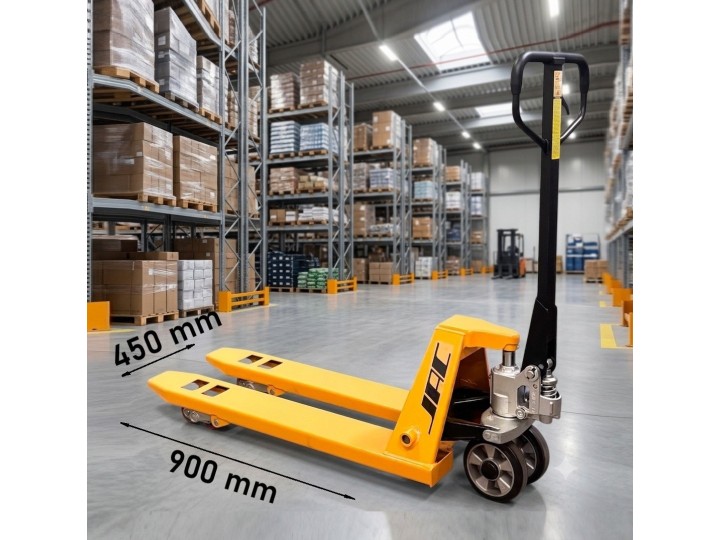 Transpalette manuel étroit , charge 2500 Kg (fourches 900 x 450)