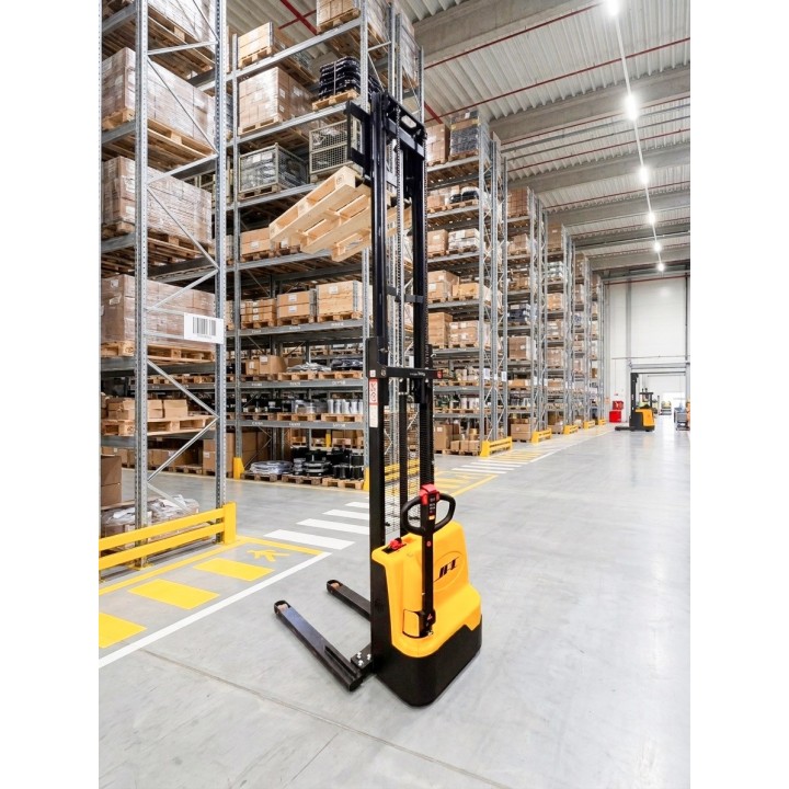 Gerbeur tout électrique à bras encadrant, charge 1500 Kg, levée 3500 mm