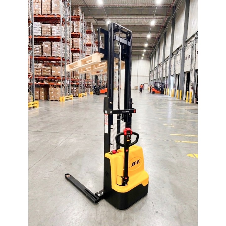 Gerbeur tout électrique à bras encadrant, charge 1500 Kg, levée 2500 mm